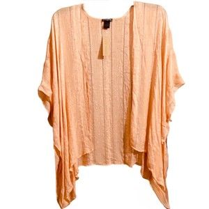 Steve Madden Sheer Sequined Lt. Orange Kimono Swim Cover-Up One Size NWT